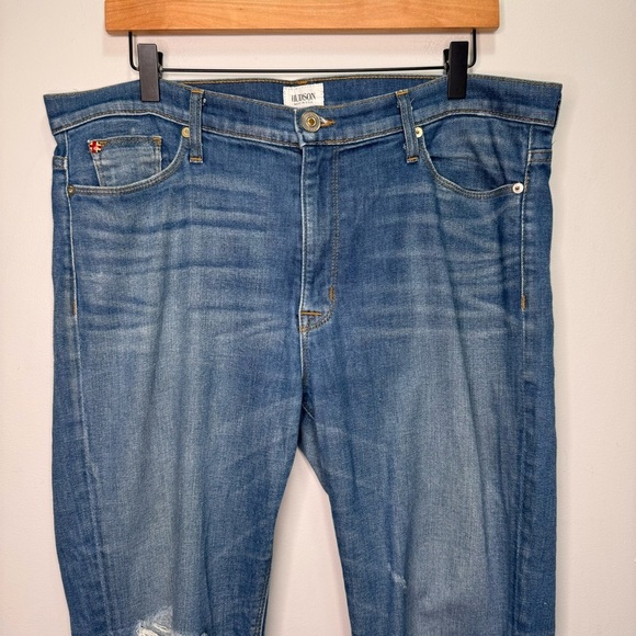 Hudson Jeans Jude Slouch Skinny Crop Distressed Size 32 - Picture 3 of 13